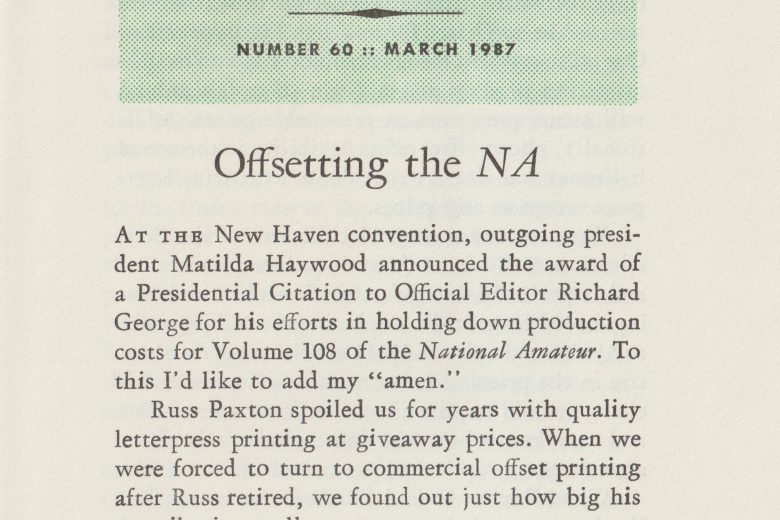 National Calamity - Number 60, March 1987 - Page 1